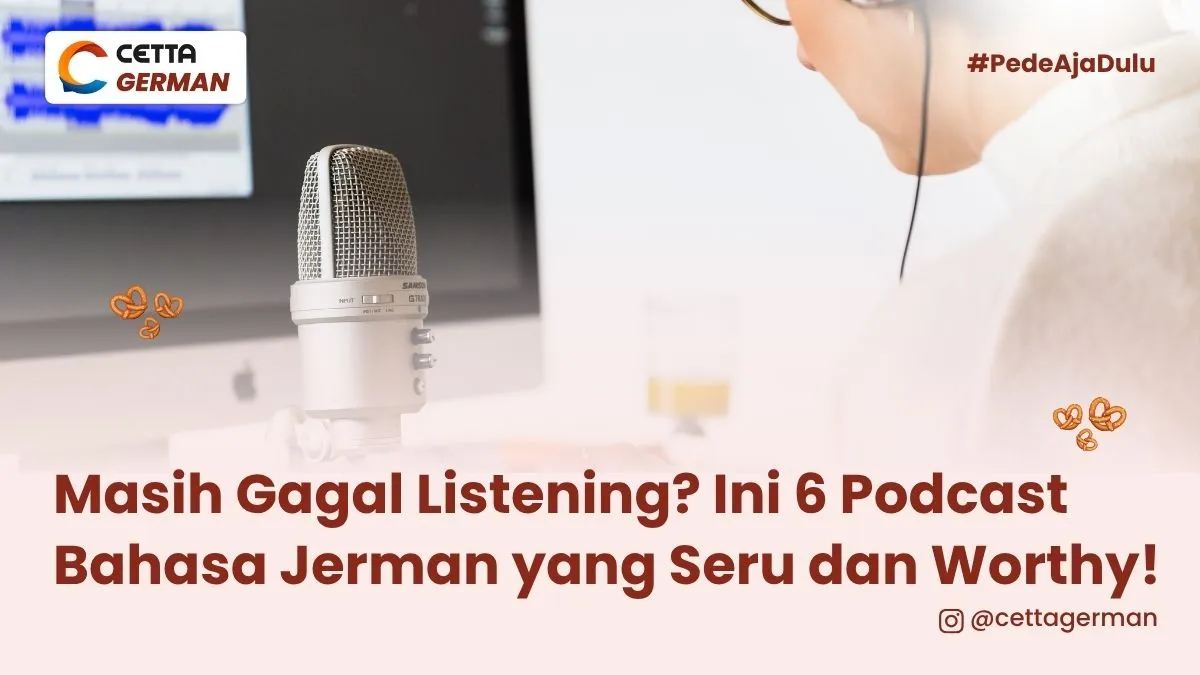 seseorang sedang mendengarkan pdocast bahasa jerman terbaik|seorang guru sedang menjelaskan passive voice