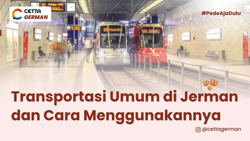 ilustrasi transportasi umum di Jerman|Gambar gadis berdiri di atas peron samping kereta yang sedang melaju